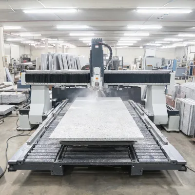 Kitchen quartz countertop fabrication